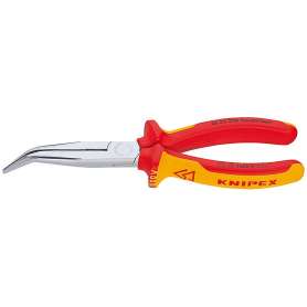 Knipex fladrundtang 200 MM buet med skær forkromet isoleret to-komponent greb