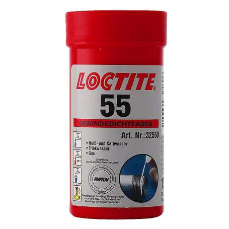 Loctite rørtætning 55 150mtr Snor 150m